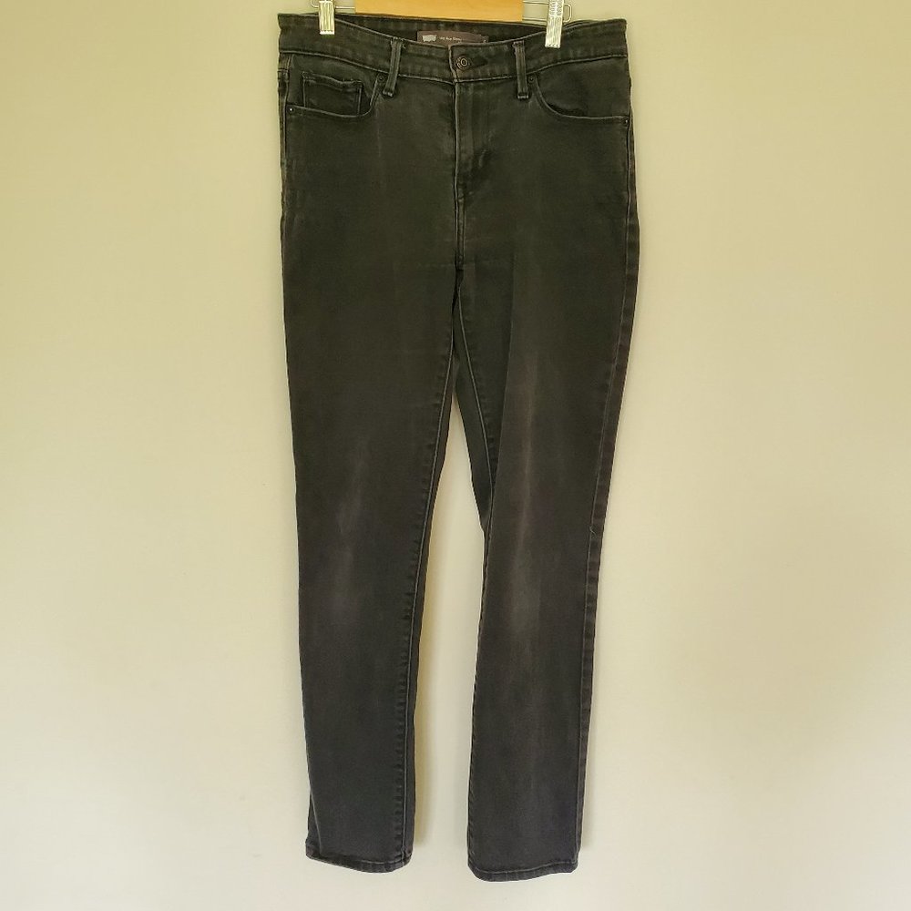 Levi's mid rise skinny black wash jeans 6